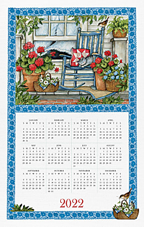 Willow Creek Press Towel Calendar, 17" x 27-1/2", Home Is Where The Heart Is, January To December 2022