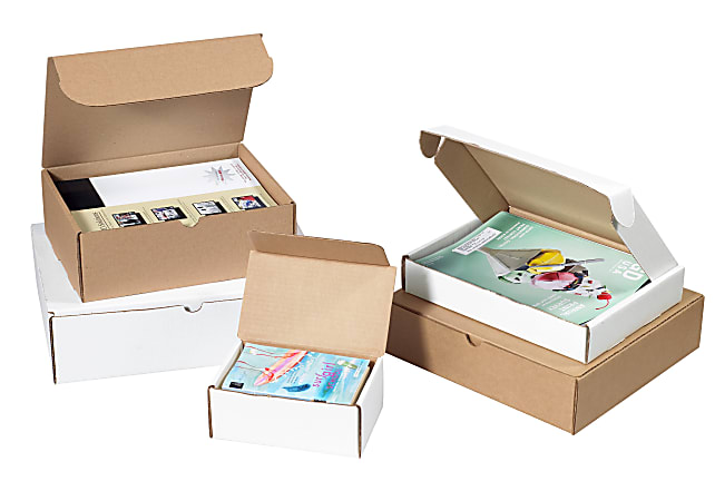 Partners Brand White Corrugated Mailers, 7" x 4" x 2",, Pack Of 50