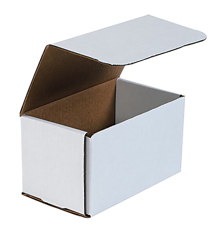 Partners Brand White Corrugated Mailers, 7" x 4" x 4", Pack Of 50