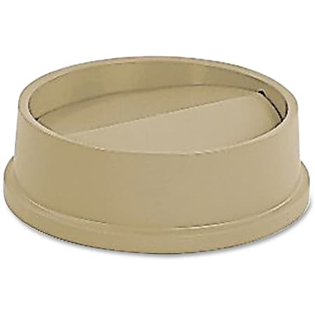 Rubbermaid® Untouchable Round Plastic Swinging Top Lid, 16 1/8", Beige