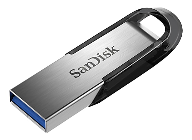 SanDisk® Ultra Flair USB Drive, 64GB, Silver/Black