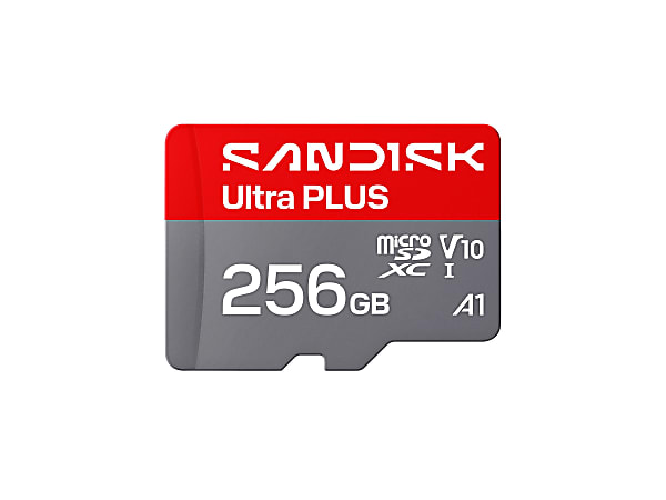 SanDisk Ultra PLUS - Flash memory card - 256 GB - A1 / Video Class V10 / UHS-I U1 / Class10 - microSDXC UHS-I