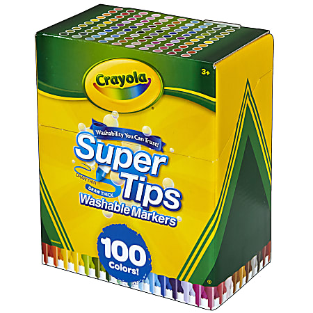 Crayola® Washable Super Tips Markers, Assorted Colors, Pack Of 100 Markers