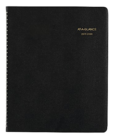 AT-A-GLANCE® 18-Month Academic Monthly Planner, 8 7/8" x 11", Black, July 2019 to August 2020