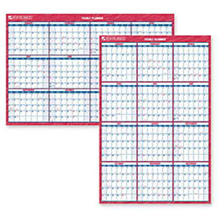 AT-A-GLANCE® 30% Recycled Horizontal/Vertical Erasable/Reversible Wall Planner, 24" x 36", January-December 2011