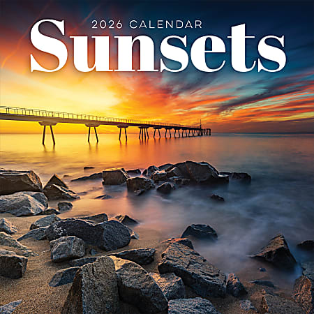 2026 TF Publishing Scenic Monthly Wall Calendar, 12” x 12”, Sunsets, January To December
