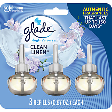 Glade PlugIns Scented Oil Variety Pack Clean Linen 2.01 Oz Yellow