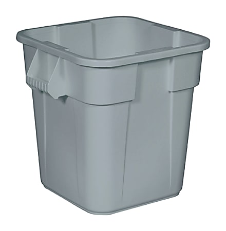 Rubbermaid Commercial Square Brute Container - 28 gal Capacity - Square - Handle, Rounded Corner, Easy to Clean, Sturdy - 352600GY
