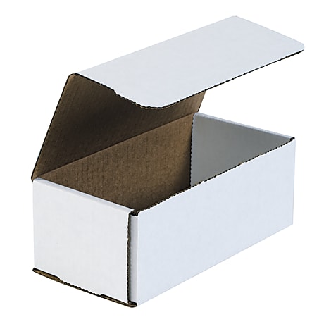 Partners Brand White Corrugated Mailers, 8" x 4" x 3", Pack Of 50