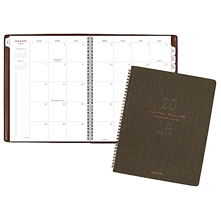 AT-A-GLANCE® Signature Collection™ 13-Month Monthly Planner, 8 3/4" x 11", Olive Green, January 2018 to January 2019 (YP90014-18)