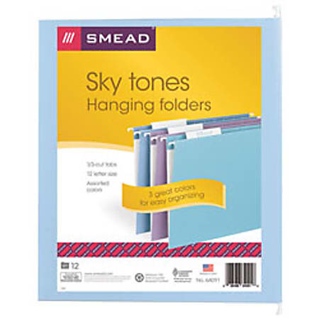 Smead® Color-Collection Hanging File Folders, Letter Size, Assorted Colors, Pack Of 12