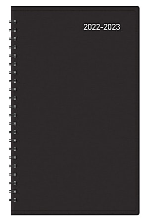 Office Depot® Brand Weekly/Monthly Academic Planner, 5" x 8", 30% Recycled, Black, July 2022 to August 2023