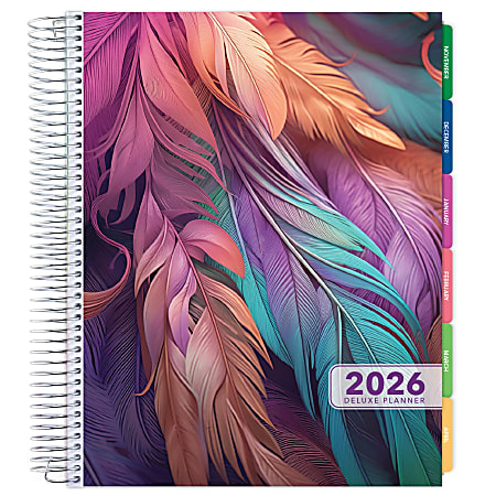 2025-2026 Global Excello Brands Deluxe Daily/Weekly/Monthly Planner, 8-1/2” x 11", Pastel Peacock, November 2025 To December 2026