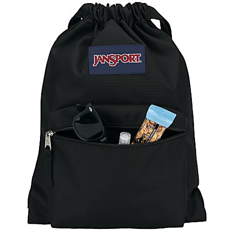 Jansport Draw Sack 80percent Recycled Black - Office Depot