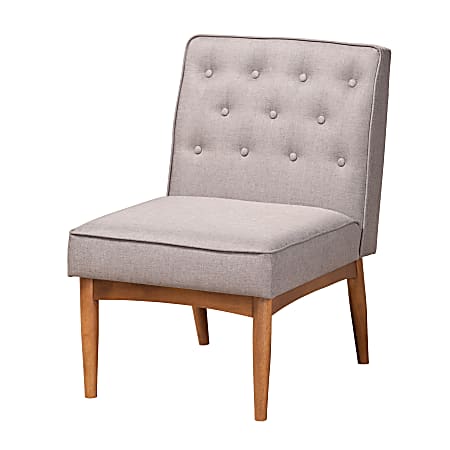 Baxton Studio Riordan Dining Chair, Gray/Walnut Brown