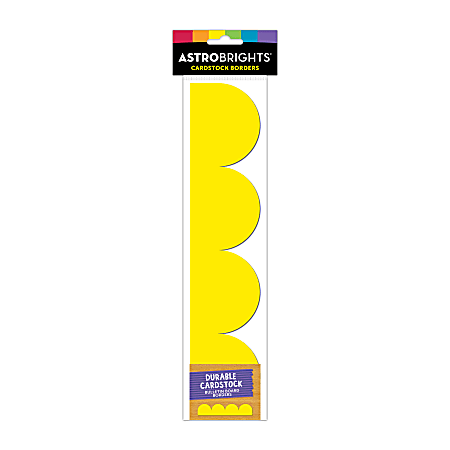 Astrobrights Bulletin Board Borders, 2" x 12", Solar Yellow, Pack Of 20 Borders