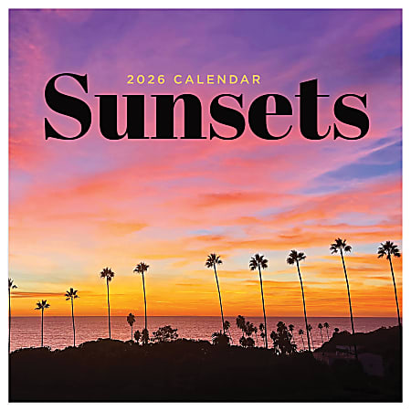 2026 TF Publishing Scenic Mini Monthly Wall Calendar, 7” x 7”, Sunsets, January To December