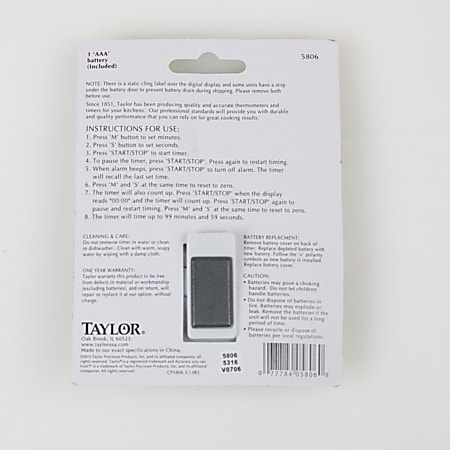Taylor 5806 Digital Multi-Purpose Kitchen Timer