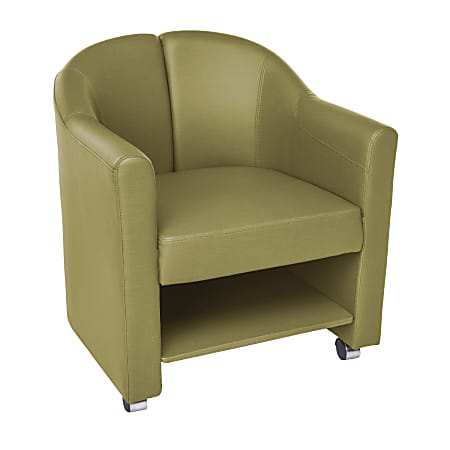 OFM Contour Series Mobile Club Chair, Leaf/Chrome