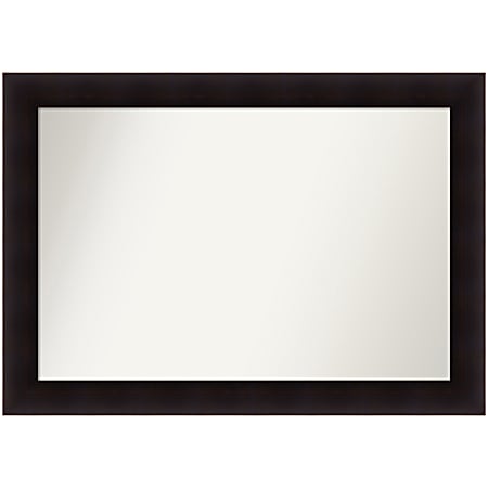 Amanti Art Non-Beveled Rectangle Wood-Framed Bathroom Wall Mirror, 29-1/2" x 41-1/2", Portico Espresso