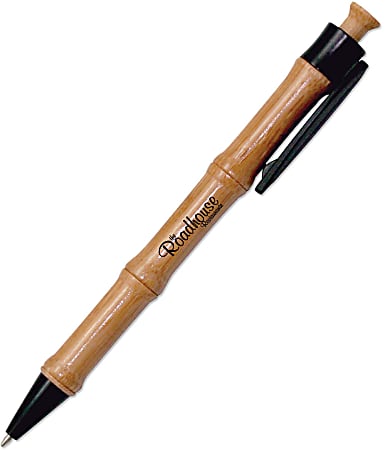 Custom Bamboo Ballpoint Clicker Pen, Medium Point, Bamboo Barrel