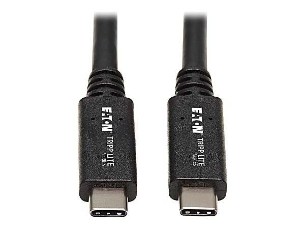 Tripp Lite USB C Cable USB 3.1 Gen 2, 5A Rating 10Gbps M/M USB Type C Thunderbolt 3 20in - First End: 1 x Type C Male USB - Second End: 1 x Type C Male USB - 10 Gbit/s - Nickel Plated Connector - Gold Plated Contact - Black)