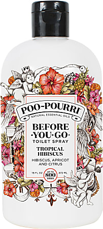 Poo-Pourri Before You Go Toilet Spray, 16 Oz, Tropical Hibiscus, Pack Of 6 Bottles