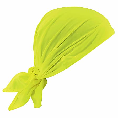 Ergodyne Chill-Its 6710 Evaporative Cooling Triangle Hats, Lime, Case Of 24 Hats