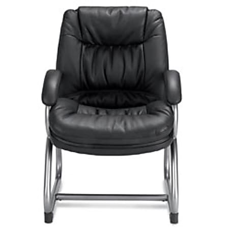 Realspace® Bonded Leather Guest Chair, 35 1/4"H x 25 1/4"W x 28 1/4"D, Black
