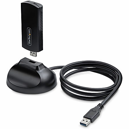 StarTech.com Wi-Fi 6E USB Adapter/Dongle, For Desktop/Laptop PC, Wireless NIC Up To 2402Mbps, WiFi 2.4/5/6GHz Network, 802.11ax - AX54005AUSBWIFI6E