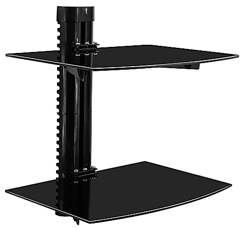 Mount-It! MI-892 2-Tier Wall Mounted Floating Shelf, 15-13/16"H x 14-1/4"W x 9-13/16"D, Black