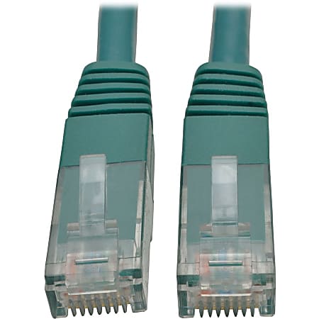 Tripp Lite Cat6 Cat5e Gigabit Molded Patch Cable RJ45 M/M 550MHz Green 1ft - 128 MB/s - 1 ft - Green