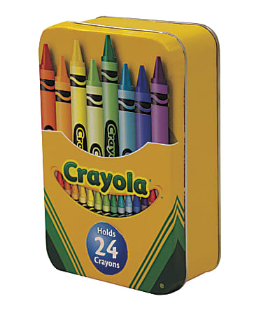 64 Crayon Storage Tin, 6.25 x 4.25 x 2 inches
