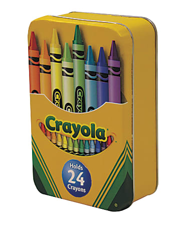 Crayola Small Hinged Tin 4 34 x 3 Yellow - Office Depot