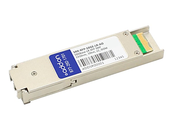 AddOn Juniper Networks SRX-XFP-10GE-LR Compatible TAA Compliant 10GBase-LR XFP Transceiver (SMF, 1310nm, 10km, LC, DOM) - 100% compatible and guaranteed to work
