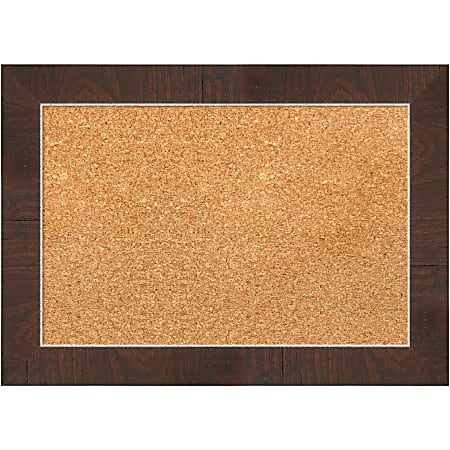 Amanti Art Non-Magnetic Cork Bulletin Board, 21" x 15", Natural, Wildwood Brown Narrow Wood Frame