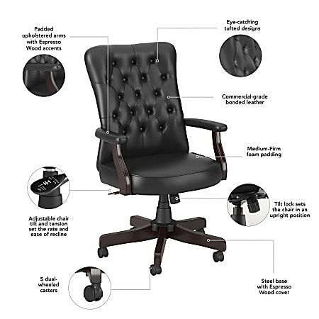 Bush Business Furniture Arden Lane Bonded Leather High Back