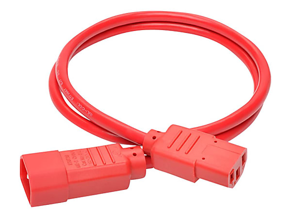 Eaton Tripp Lite Series PDU Power Cord, C13 to C14 - 10A, 250V, 18 AWG, 3 ft. (0.91 m), Red - Power extension cable - IEC 60320 C14 to power IEC 60320 C13 - AC 100-250 V - 10 A - 3 ft - red