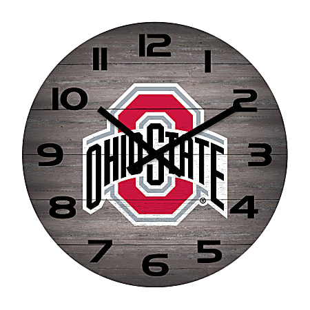 Imperial NCAA Weathered Wall Clock, 16”, Ohio State University