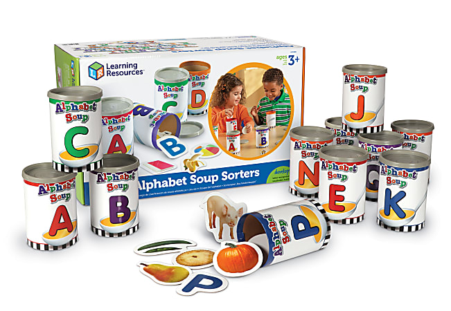 Learning Resources® Alphabet Soup Sorters, 3" x 4 1/4", Multicolor, Pre-K - Grade 2