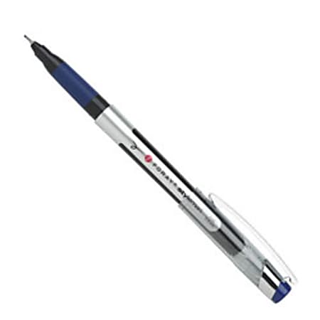FORAY® Porous Point Pen, Fine Point, 0.5 mm, Silver Barrel, Blue Ink