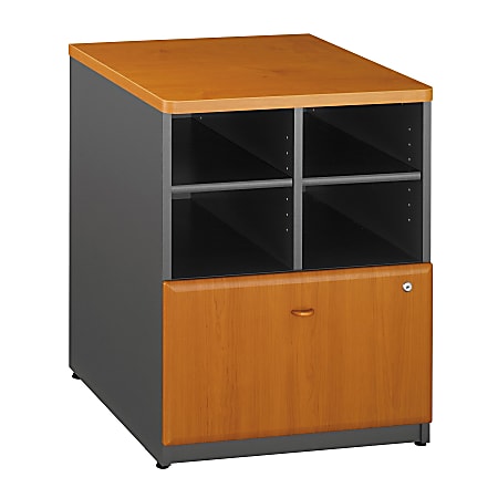 Bush Business Furniture Office Advantage Storage Cabinet, 24"W, Natural Cherry/Slate, Premium Installation