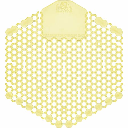 Fresh Products Wave 3D Urinal Screen - Lasts upto 30 Days - Splash Reducer, Odor Control - 10 / Box - Yellow