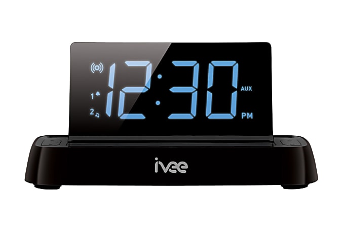 ivee Flex Digital Alarm Clock Radio Black Office Depot