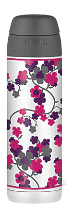 Thermos® Hydration Bottle, 18 Oz, Cherry Blossom/Matte Purple