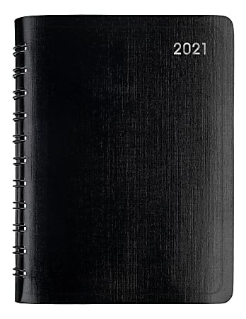 Office Depot® Brand Daily Planner, 4" x 6", Black, January 2021 To December 2021, OD711200