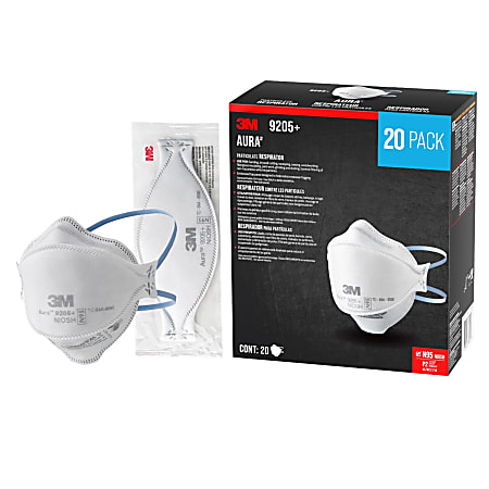 3M™ Aura™ N95 Particulate Respirator, 9205PH-20-DC, Pack of 20 Respirators