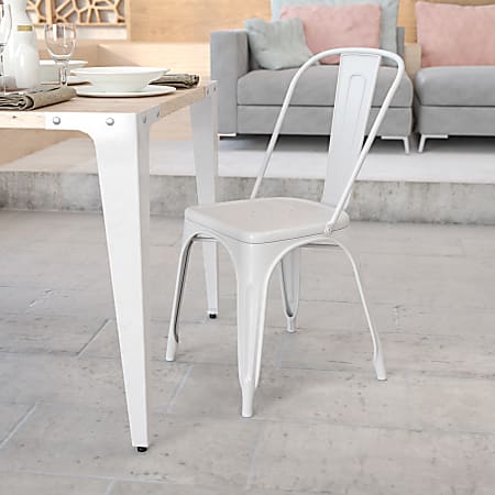 Flash Furniture Commercial Stackable Chair, White