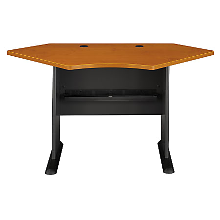 Bush Business Furniture Office Advantage Corner Desk 42"W, Natural Cherry/Slate, Premium Installation