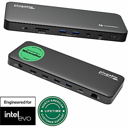 Plugable Thunderbolt 4 Dock with 100W Charging, Thunderbolt Certified - Laptop Docking Station Dual Monitor Single 8K or Dual 4K HDMI  - TBT4UD5